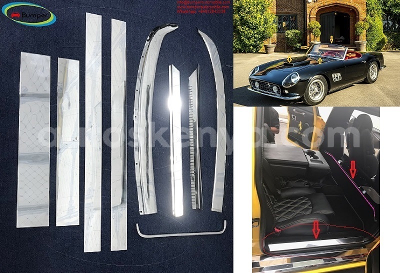 Big with watermark ferrari 250 gt swb california spyder 1952 1964 front glass trims 800